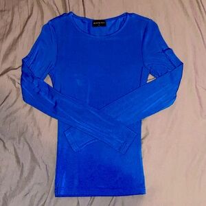 white fox long sleeve dark blue shirt